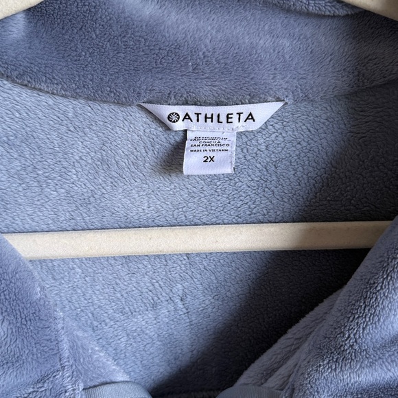 Athleta Slate Blue Fleece Zip Up Jacket / Sweater - Picture 6 of 6